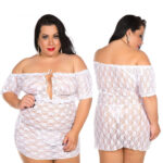 Camisola Plus Size Ciganinha Renda Ombro a Ombro com Calcinha