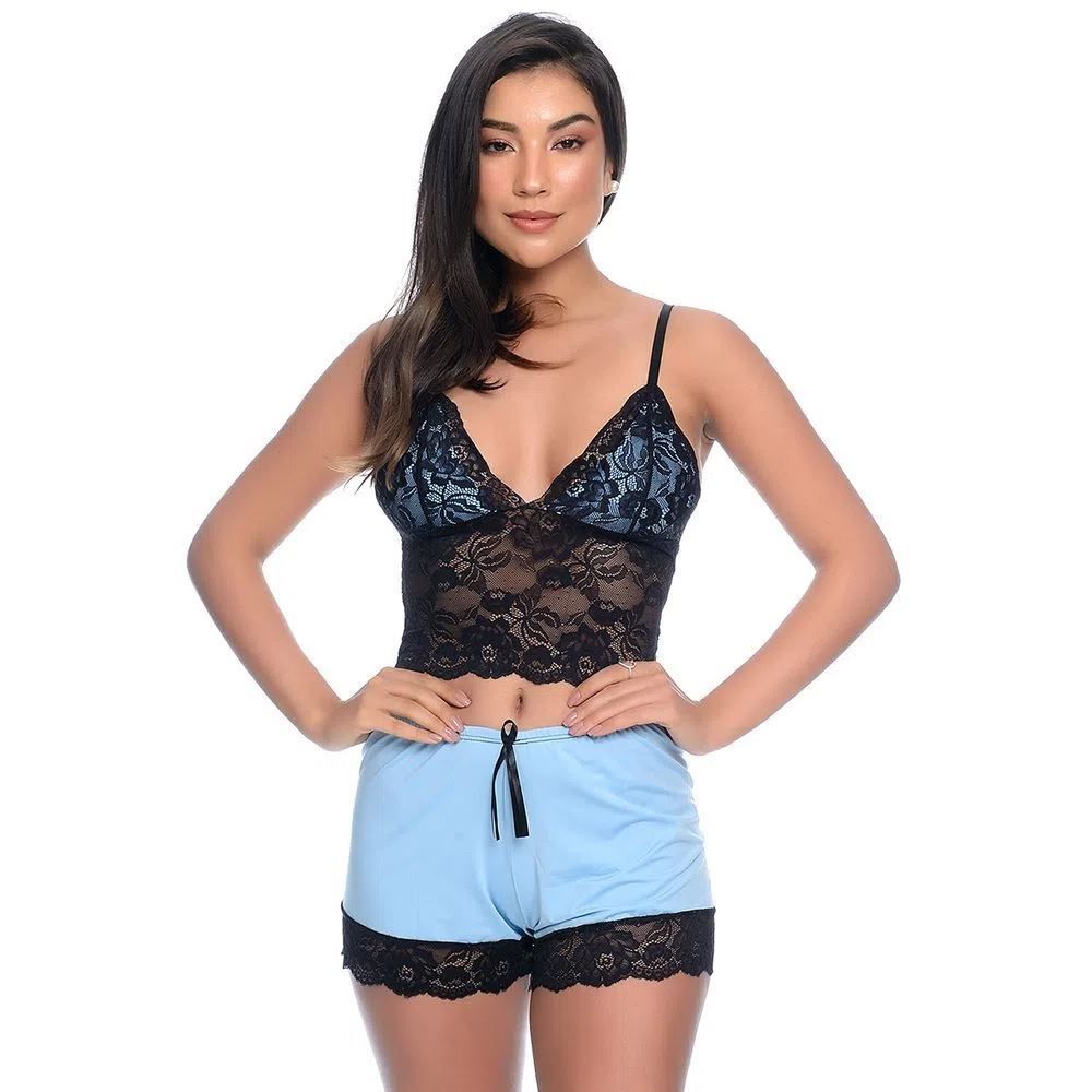 Conjunto Baby Doll Microfibra e Renda Transparente - SutilSexy Moda Íntima  Sensual SexShop