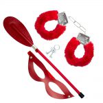 Kit Máscara Tiazinha com Chibata Oval e Algema Domínio Total