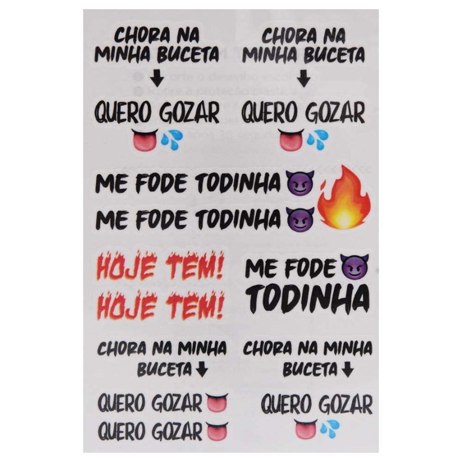 Cartela De Tatuagem Temporária Com Frases Ousadas Hoje Tem