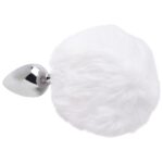 Plug Anal Médio Metal Pompom Coelho Macio Prazer e Realização 8x3,4cm