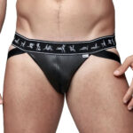Cueca Sensual Jockstrap Cirrê Kama Sutra Faixa Dupla Bumbum a Mostra