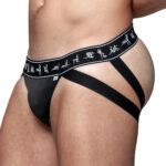 Cueca Sensual Jockstrap Cirrê Kama Sutra Faixa Dupla Bumbum a Mostra